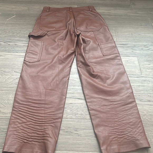 Wilfred Free | Aritzia brown faux leather straight leg pants size 2 - Picture 11 of 12